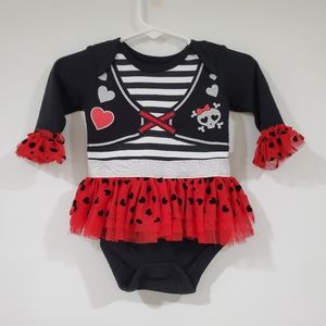 Halloween Pirate Onesie Girl's Size 0-3 Months